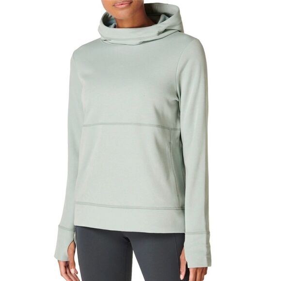 Sweaty Betty Galvanise Running Hoodie Wool-blend Mirage Green Small - Picture 1 of 10